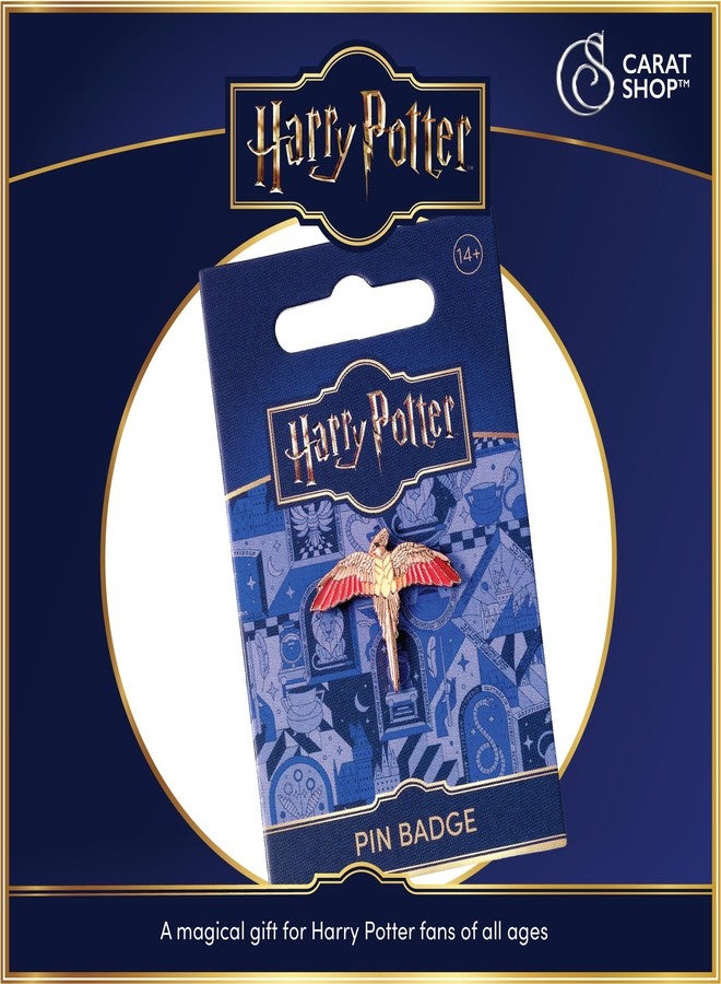 Harry Potter Official Rose Gold Plated Fawkes Pin Badge HPPB0113 - Image 5