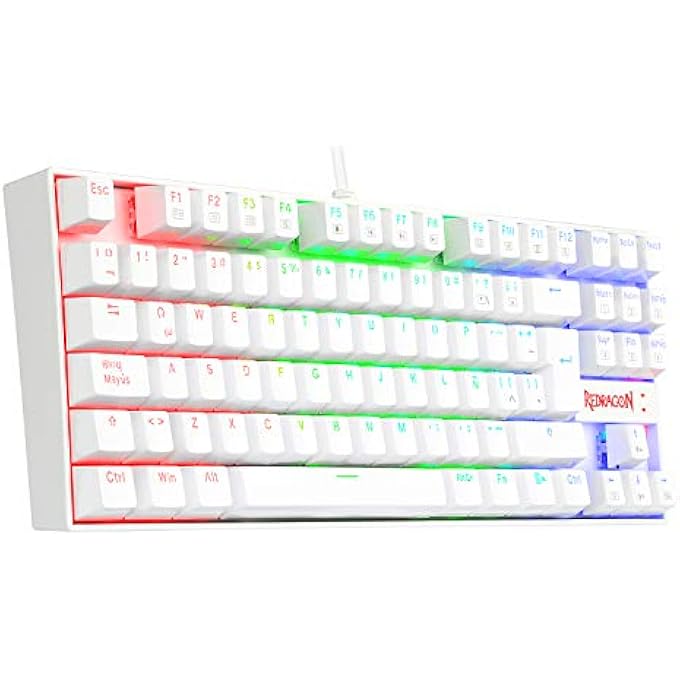 REDRAGON MECHANICAL GAMER K552-W KUMARA, SWITCHES BLUE, WHITE RGB BACKLIGHT, KEYBOARD FOR PC - Image 3