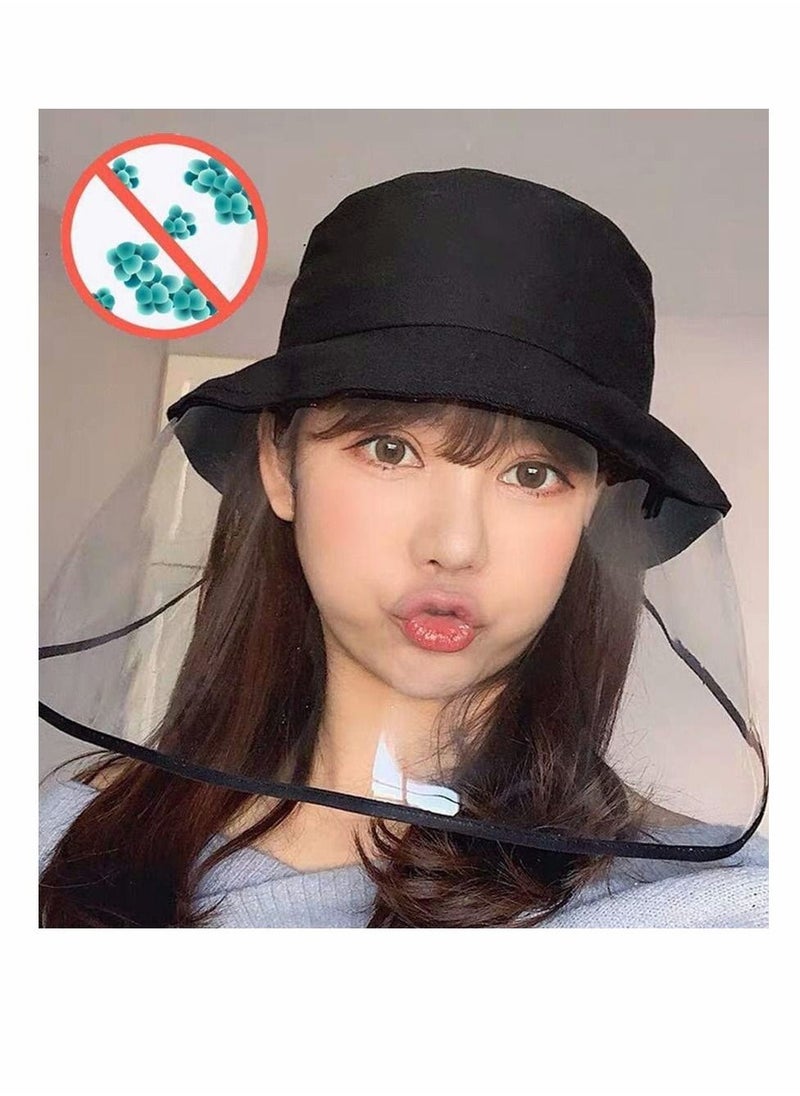 KASTWAVE - Anti Spitting Dustproof Kids Adults Transparent Face Shield Fisherman Bucket Hat - Image 1
