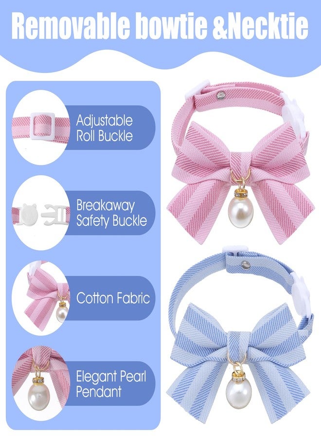 Thrymme 2 Pcs Cat Bow Tie Collar, Bowtie Cat Collar, Adjustable Pet Neck Accessory, Safe & Comfortable for Cats, Daily Wear and Pet Photography - Image 3