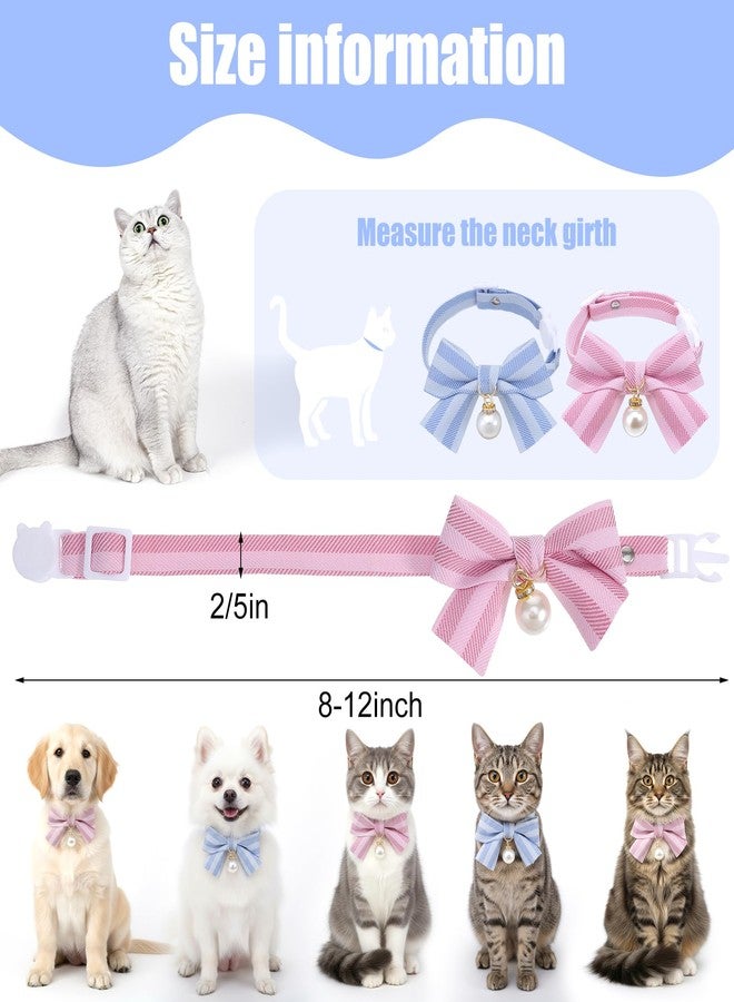 Thrymme 2 Pcs Cat Bow Tie Collar, Bowtie Cat Collar, Adjustable Pet Neck Accessory, Safe & Comfortable for Cats, Daily Wear and Pet Photography - Image 2
