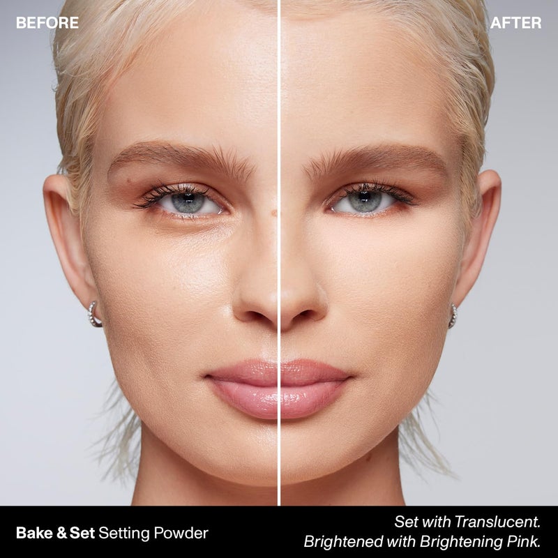Morphe Mini Bake & Set Setting Powder - Lightweight, Talc-Free Finishing Powder for Face Makeup with a Soft, Natural Finish - Minimizes Shine for Up to 24HR - Brightening Pink (0.09 oz) - Image 2