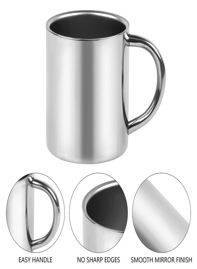 كابكس كوب كاباكس سعة 210 مل (7 أونصة)، كوب قهوة مزدوج الجدران بمقبض، أكواب شاي من الفولاذ المقاوم للصدأ غير قابلة للكسر، أكواب تخييم للأطفال، عبوة من قطعة واحدة - Image 4