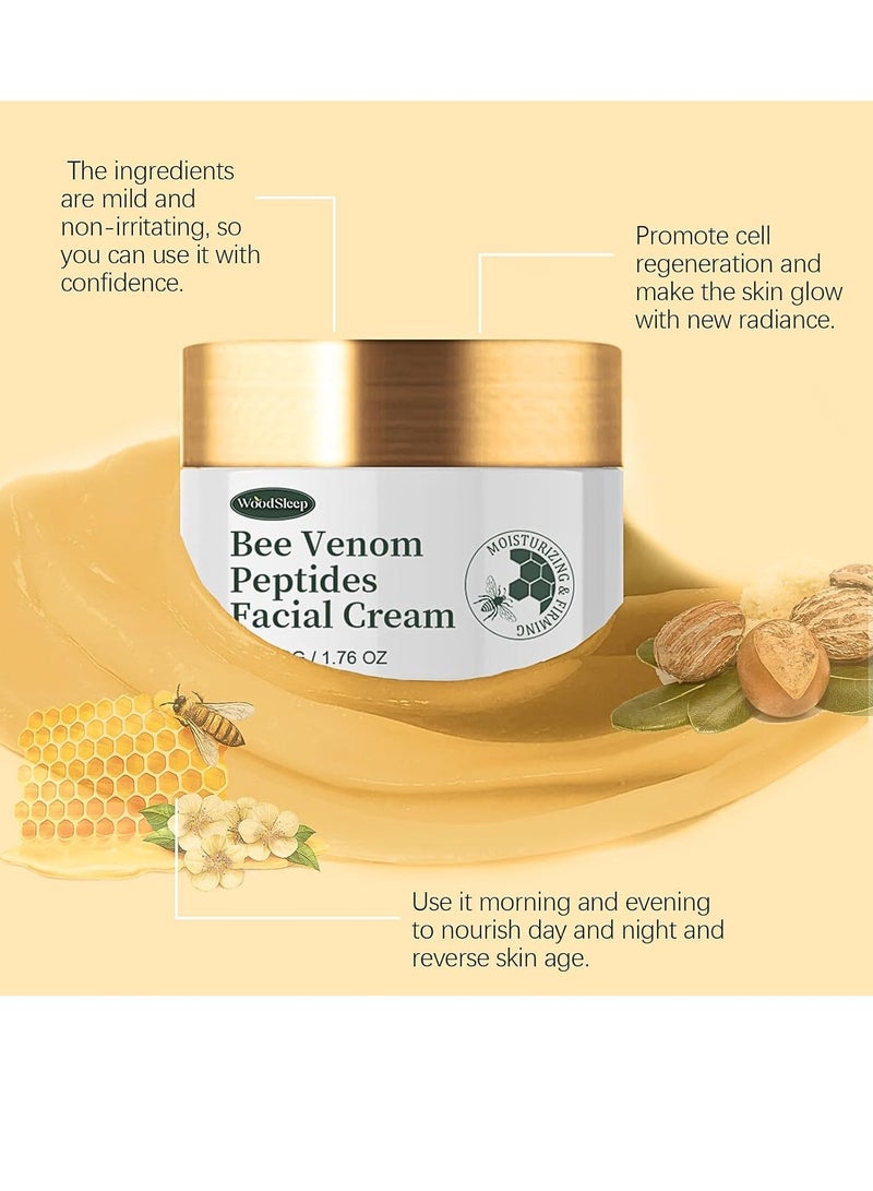 وودسليب كريم إصلاح سم النحل ، مجموعة هدايا للعناية بالبشرة للنساء ، مجموعة العناية بالبشرة المضادة للتجاعيد ، كريم سم النحل لإزالة البقع ، خلاصة الوجه ، غسول ، كريم ، ترطيب وشد (مجموعة من 3 قطع) - Image 4