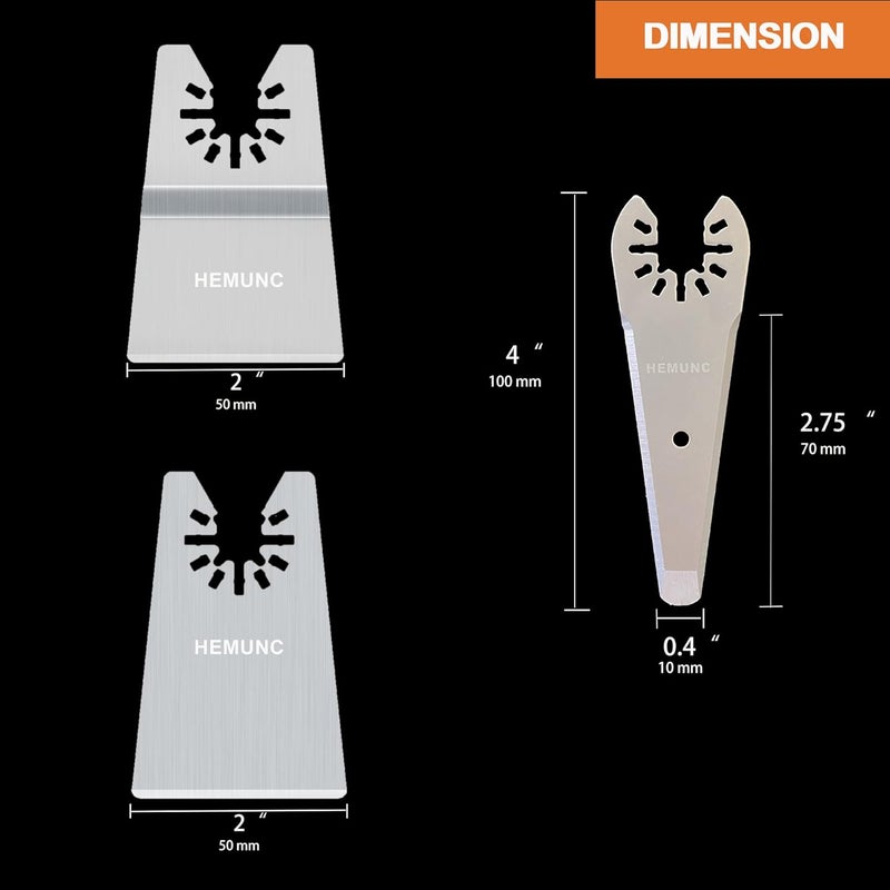 HEMUNC 6PCS oscillating Tool Scraper Blades Universal fit Multitool Scraper Blades, Compatible with Dewalt Dremel Rockwell Makita Bosch Fein Multimaster Milwaukee Porter Cable Ridgid Ryobi - Image 2