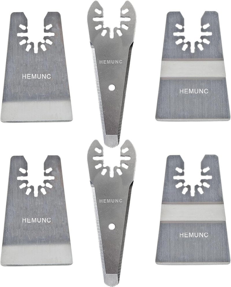 HEMUNC 6PCS oscillating Tool Scraper Blades Universal fit Multitool Scraper Blades, Compatible with Dewalt Dremel Rockwell Makita Bosch Fein Multimaster Milwaukee Porter Cable Ridgid Ryobi - Image 1
