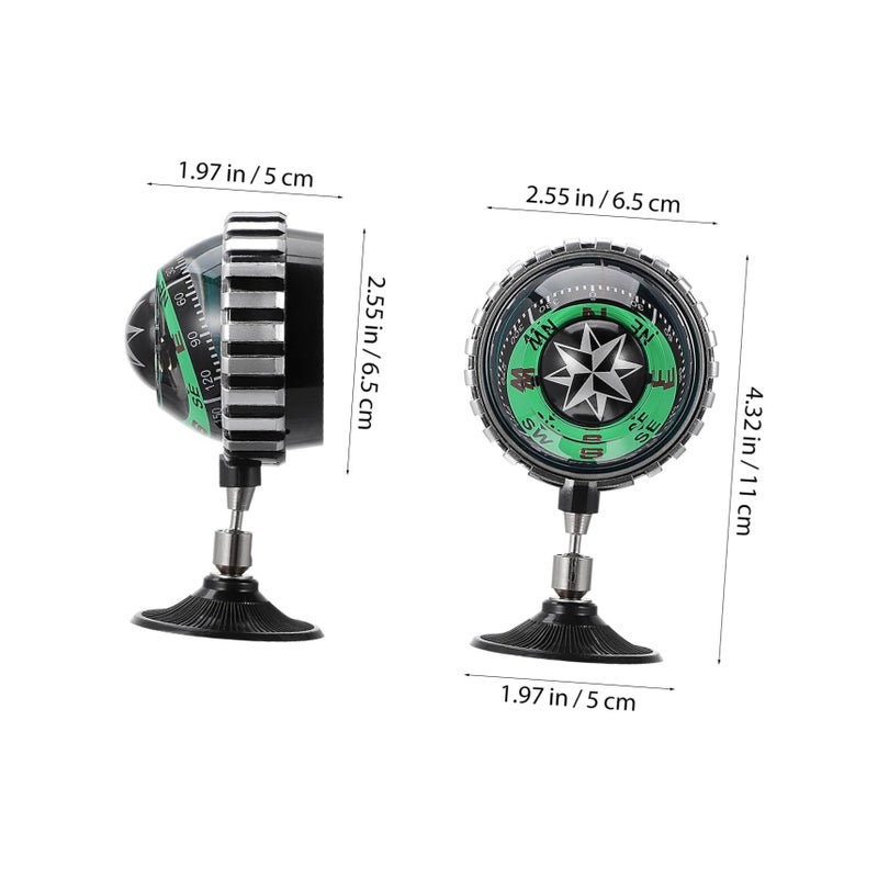 Abs Sphere Shaped Car Compass Dashboard Mounted Navigation Tool Vehicle Direction Pointer For Boat Truck Practical Design Decorative Ball - Image 3