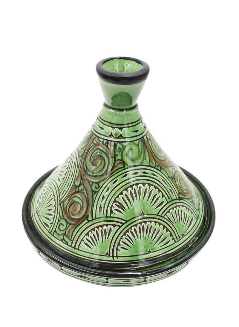 Antique Museum Moroccan Handmade Handpick Tajeen (Food Pot) Carving Work 21.5 cm  - Image 3