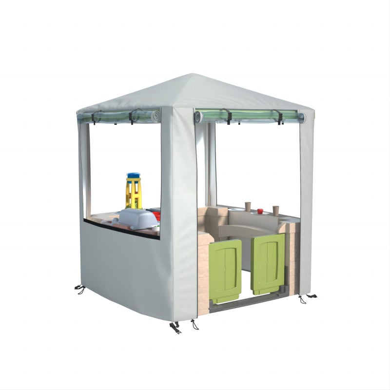 LYBOSH Outdoor Kids Playhouse Cover 600D Heavy Duty Waterproof Play House Covers Suitable for All Around Playtime Patio with Canopy Playset 495 W x 495 D x 602 H Beige - Image 3