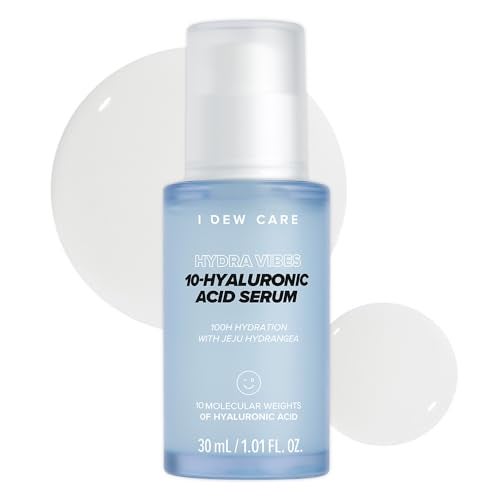 I DEW CARE Hyaluronic Skincare Hydra Vibes 10Hyaluronic Acid Serum Jeju Hydrangea Moisturizing Korean Glass Skin Vegan CrueltyFree Hydrating Dry Skin Treatment 101 FL Oz