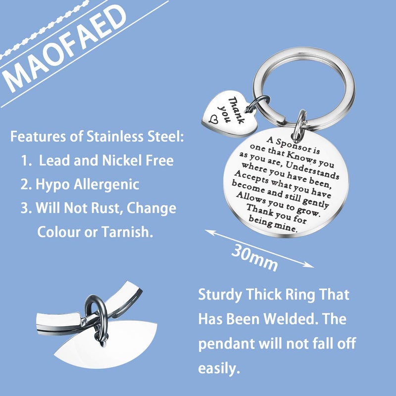 MAOFAED Sponsor Keychain Appreciation Gift AA Addiction Recovery - Image 2