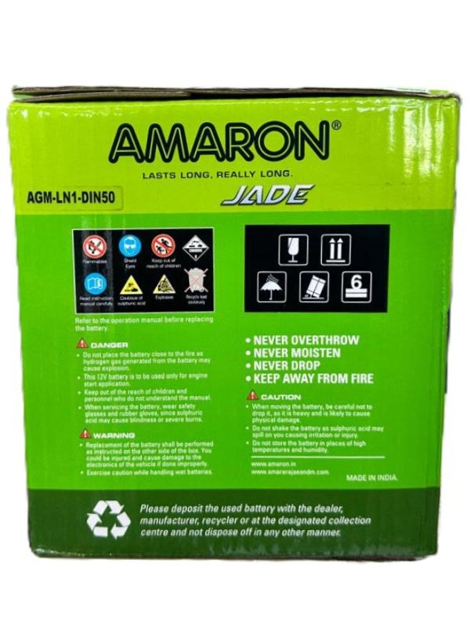 Amaron AGM Car Battery 12V 50AH 540CCA DIN50L / LN1 - Image 5