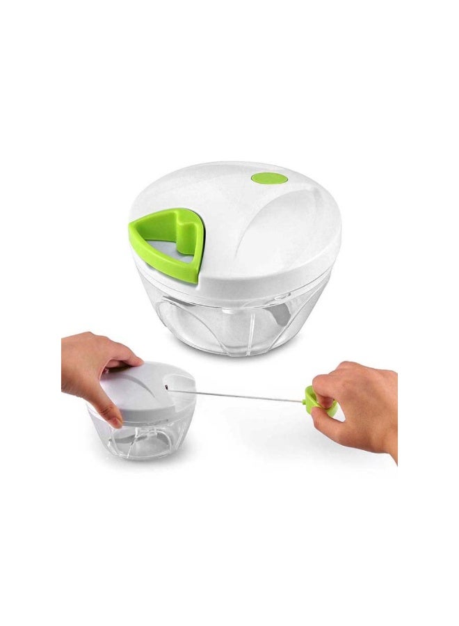Manual Mini Food Vegetable Pull Chopper White/Clear 8x13x13cm - Image 2
