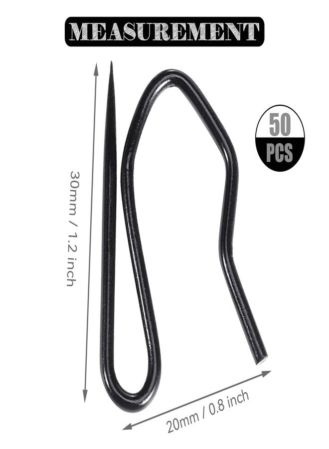 WANXIANG 50 Pcs Curtain Hooks for Drapes Stainless Steel Shower Curtain Hooks Pinch Pleat Curtain Hooks (Black) - Image 4