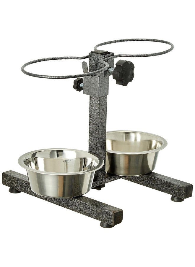 PETS EMPIRE Adjustable Pets Bowl Elevated Double Diner Dog Bowls (2800 ml x 2) | H-Base Stand with Stainless Steel Removable Bowls | Pet Feeder Raised Dog Food Bowl - Dogs Feeding Station (X-Large) - Image 2