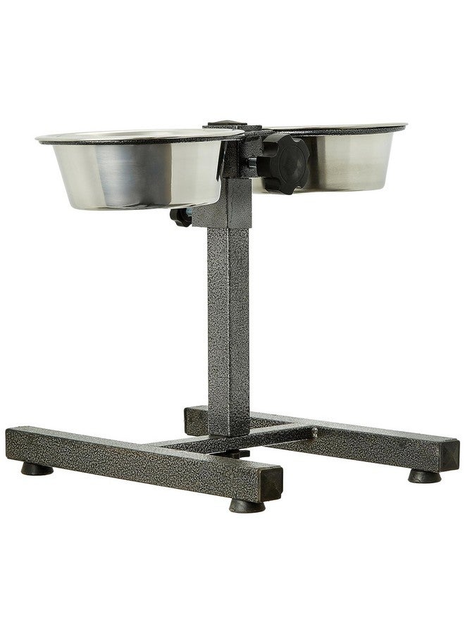 PETS EMPIRE Adjustable Pets Bowl Elevated Double Diner Dog Bowls (2800 ml x 2) | H-Base Stand with Stainless Steel Removable Bowls | Pet Feeder Raised Dog Food Bowl - Dogs Feeding Station (X-Large) - Image 1