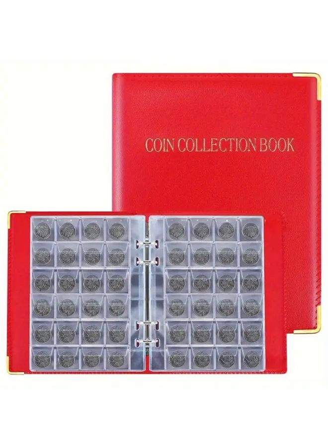 Large Capacity 504 Grid Coin Stamp Album Red Anti Oxidation Pages - Image 3