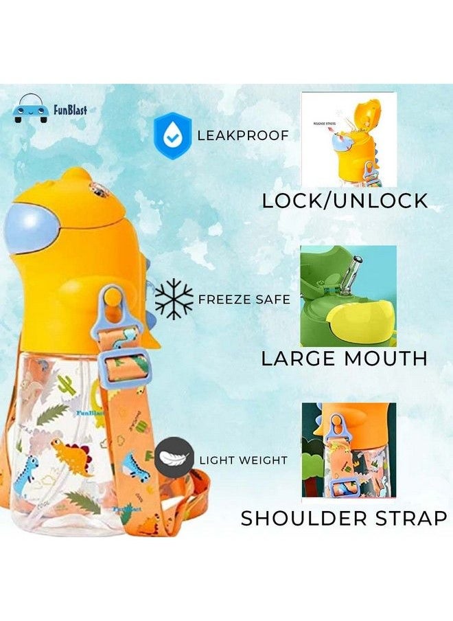 Dinosaur Water Bottle For Kids Cartoon Design Anti Leak Tritan Water Bottle For Kids Water Bottle With Sipper School Water Bottle For Kids 560 Ml (Yellow) - pzsku/ZD12120A48C460D7AF5E3Z/45/_/1692272728/ec247c3e-111b-49f3-9443-c51fec4de30a