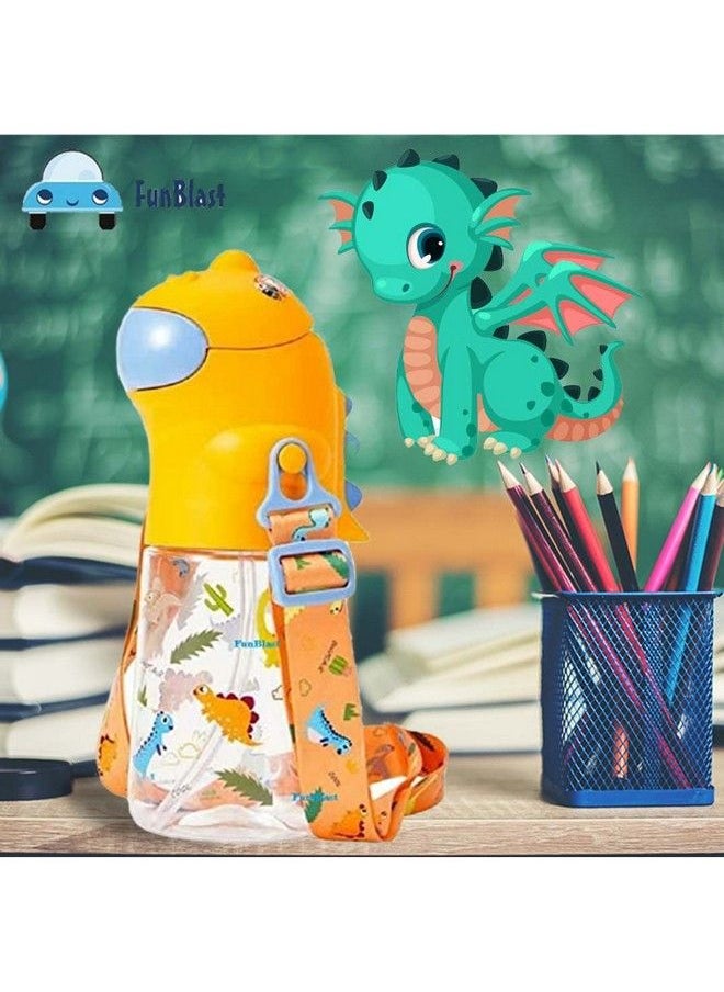 Dinosaur Water Bottle For Kids Cartoon Design Anti Leak Tritan Water Bottle For Kids Water Bottle With Sipper School Water Bottle For Kids 560 Ml (Yellow) - pzsku/ZD12120A48C460D7AF5E3Z/45/_/1692272747/e7d9052d-9ab8-4a07-8edf-e1538c168308