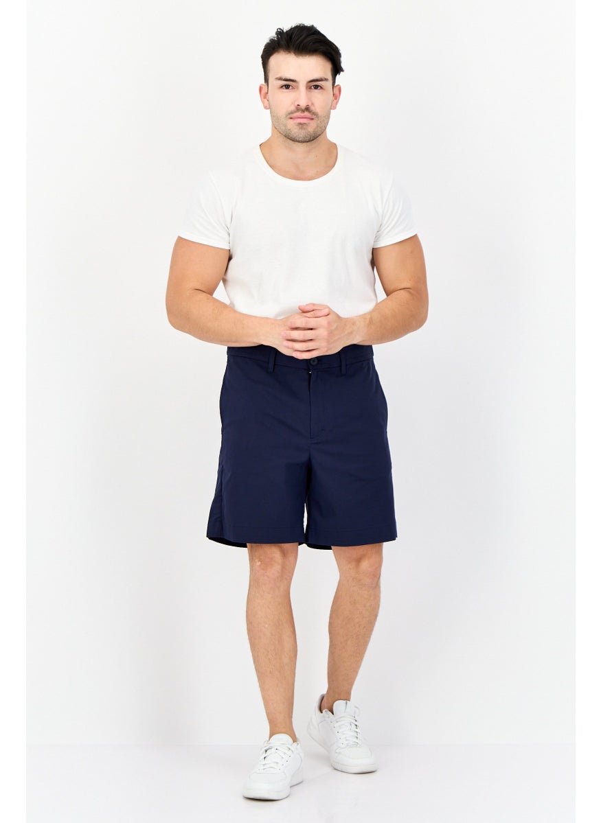 ESPRIT Men Solid Chino Shorts, Navy  - Image 4