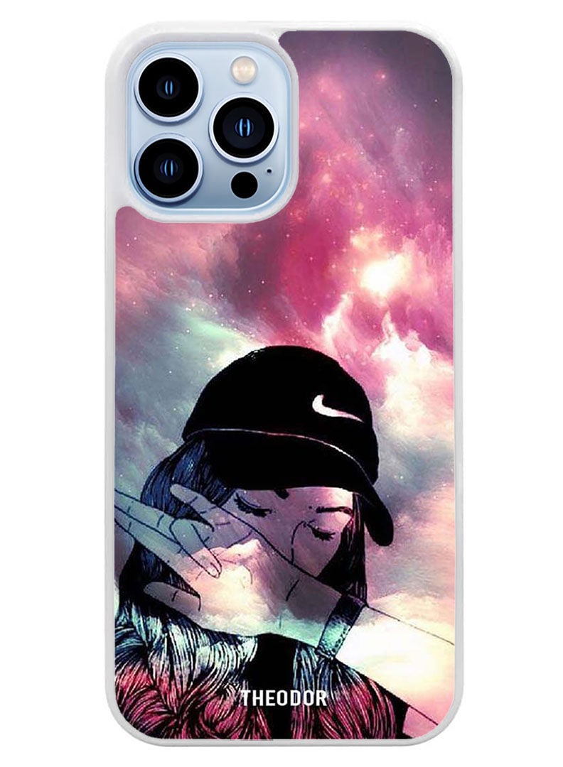 Theodor Protective Case Cover For APPLE IPHONE 14 Pro Max Girl Sob(White Bumper) - Image 1