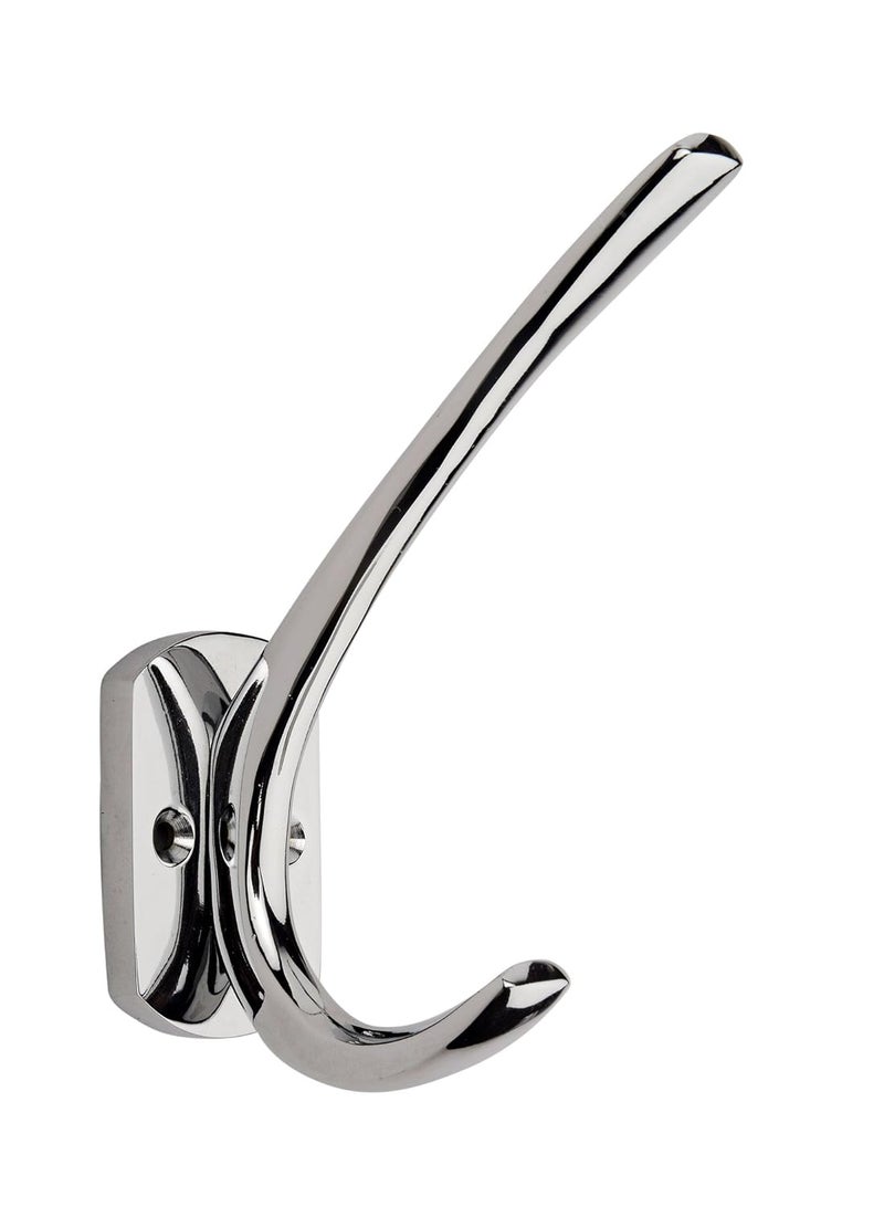 HOBKNOBS (Single Chrome Plated Wall/Wooden Mounted 105mm(H) Hook Hanger - White & Silver. - Image 2
