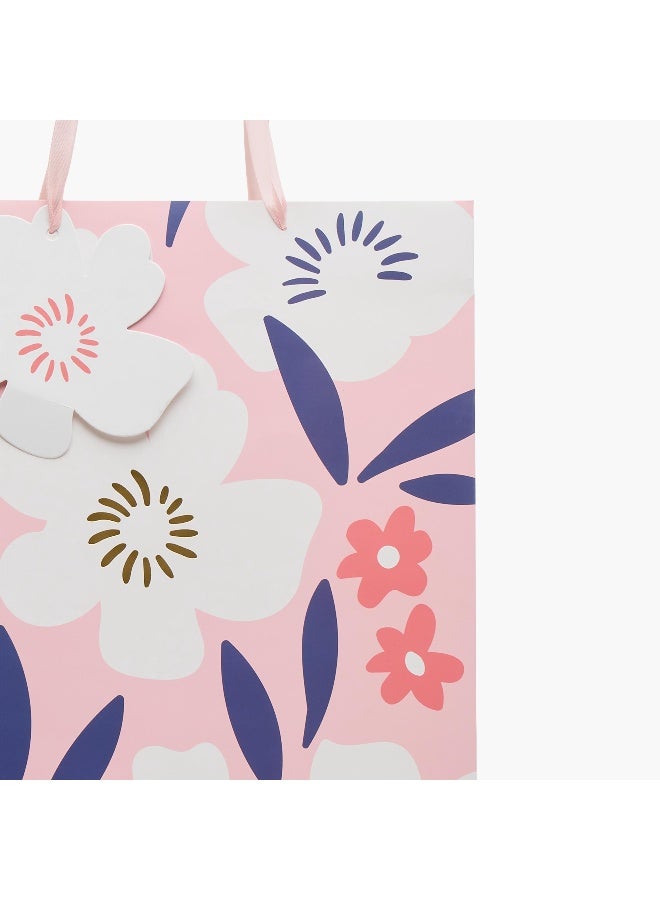 Findz Floral Print Paper Gift Bag - Extra Large - Image 3