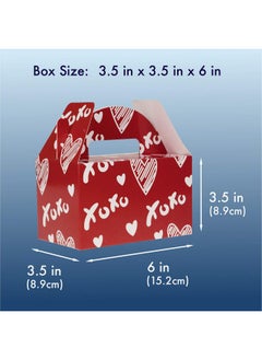 MATICAN Valentine Boxes For Treats 24Pack Valentines Day Treat Boxes 4 Doodle Designs Paper Valentine'S Day Favor Boxes 6 X 3.5 X 3.5 Inches  - Image 4