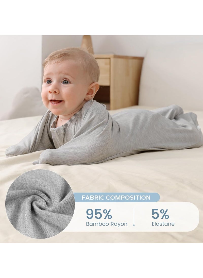 bbet - 2pcs Baby Wearable Blanket with 2-Way Zipper Easy to Use， 100% Cotton Fiber Soft and Skin-Friendly Sleep Bag with Sleeves Swaddle Transition Sleep Bag Sack Clothes for 6-9 Months Baby - Image 1