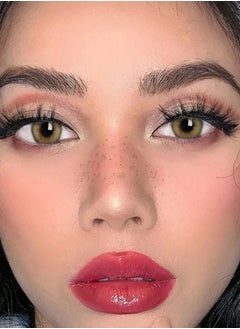 Unibling LA Girl Brown Yearly Colored Contact Lenses, Unisex Cosmetic Contact Lenses, Enlargement Collection, Light Brown, With Case  - Image 4