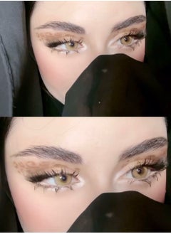 Unibling LA Girl Brown Yearly Colored Contact Lenses, Unisex Cosmetic Contact Lenses, Enlargement Collection, Light Brown, With Case  - Image 2