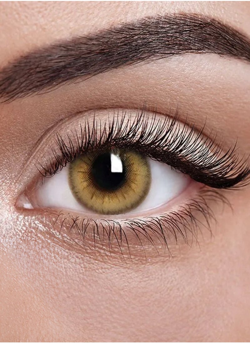 Unibling - LA Girl Brown Yearly Colored Contact Lenses, Unisex Cosmetic Contact Lenses, Enlargement Collection, Light Brown, With Case - Image 1