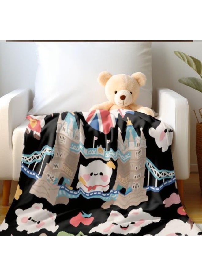 general Baby and children's cartoon flannel thin blanket (warm and comfortable, suitable for sleep, game use) 70cm*100cm - Image 2