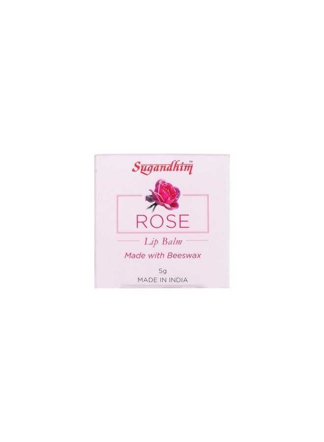 Sugandhim Rose Lip Balm 5gm, Lip Brightening Balm infused with Beeswax, Coconut Oil for Soften, Moisturize & Nourish Dry Chapped Lips, Long Lasting Natural Non Greasy Lip Tinted Cream for Men & Women - Image 2