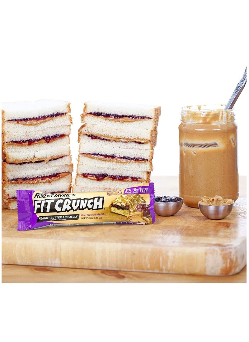 Fit Crunch - Fitcrunch Whey Protein Baked Bar Peanut Butter & Jelly 12 Bars - Image 1