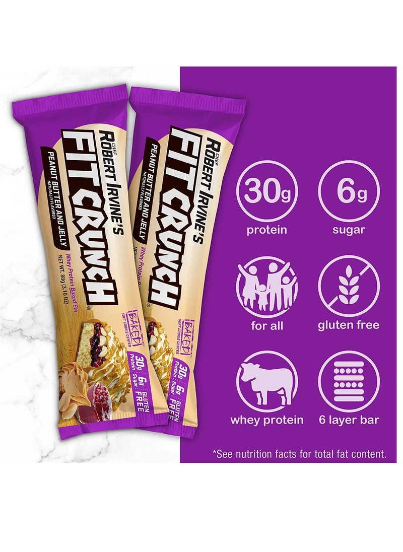 Fit Crunch - Fitcrunch Whey Protein Baked Bar Peanut Butter & Jelly 12 Bars - Image 1