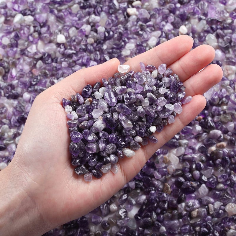 LAIDANLA Amethyst Crushed Stone Crystal Chips Bulk Natural Gemstones Healing Reiki Crystals Mini Quartz Vase Filler Aquarium Gravel 100g - Image 2