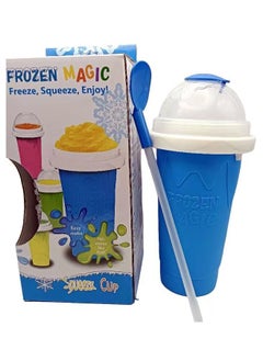 Beauenty Slushy Maker Cup, Slushy Maker Ice Frozen Squeeze Cup Cooling Maker Cup Freeze Mug Milkshake Smoothie Mug(Blue) 