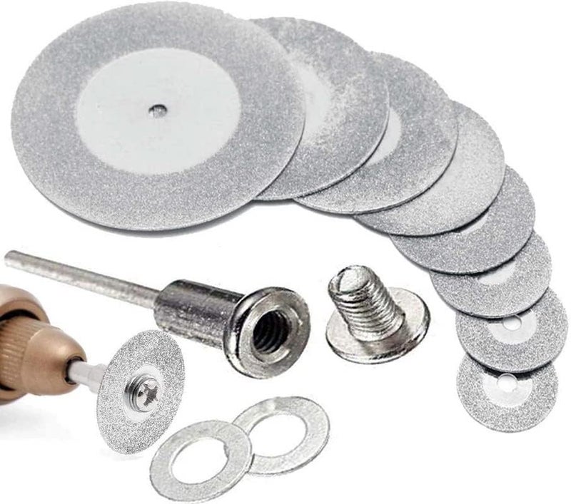 DIY Crafts 2 Sets, 35mm 1 Pc Diamond Discs+1 Mandrel, 1 Pc Diamonte Cutting Discs & Drill Bit Shank For Rotary Tool Blade + 1 Mandrel, Disc Saw Carv (2 Sets, 35mm 1 Pc Diamond Discs+1 Mandrel) - Image 2