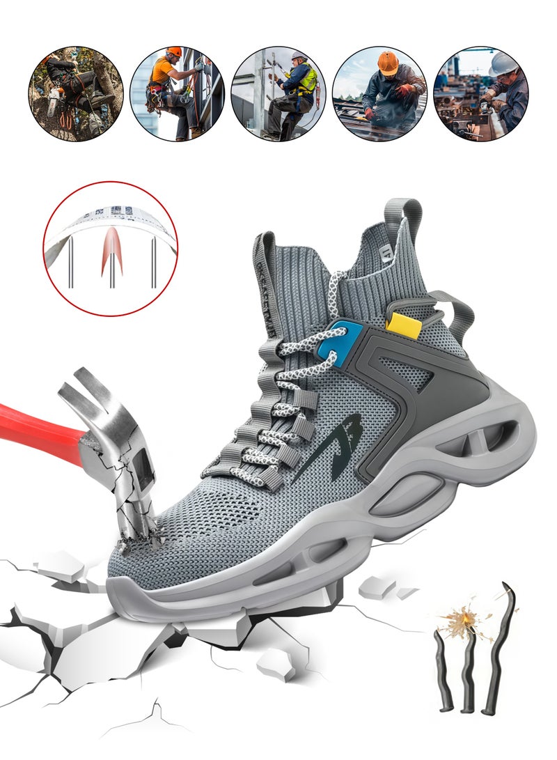 Men’s Steel Toe Safety Shoes – Breathable, Puncture Proof, Cushioned Work Shoes with Non-Slip Rubber Sole (46 EUR) - Image 1