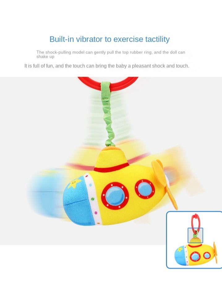 Baby Plush Ring The Bell, Squeaky Dangling Toy Submarine Seat Stroller Toys  - Image 4