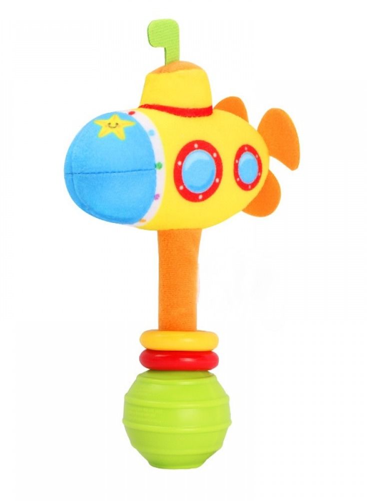 Baby Plush Ring The Bell, Squeaky Dangling Toy Submarine Seat Stroller Toys  - Image 1