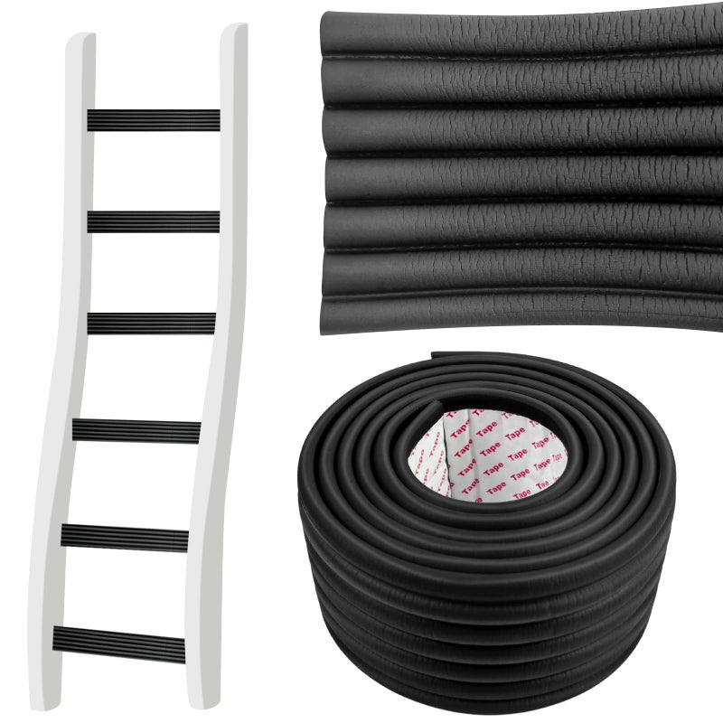 FMOACEN 66 FT Black Bunk Bed Ladder Pads PVC Soft Corner Protectors with Strong Adhesive Stair Steps Cover for Foot Comfort