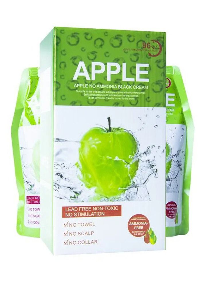 Apple Natural Hair Color Cream Ammonia Free Black 1000ml - Image 2