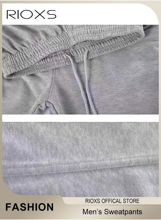 RIOXS Men's Sports Pants, Casual Drawstring Sweatpants, Comfortable Loose Joggers with Side Pockets, Jogging Tracksuit Bottoms, Suitable for Outdoor Activities and Daily Leisure  - Image 4