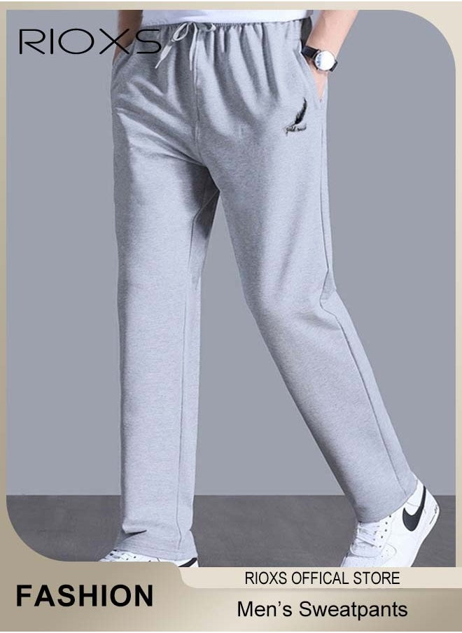 RIOXS Men's Sports Pants, Casual Drawstring Sweatpants, Comfortable Loose Joggers with Side Pockets, Jogging Tracksuit Bottoms, Suitable for Outdoor Activities and Daily Leisure  - Image 2