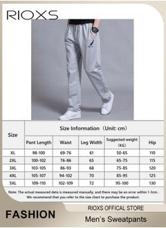 RIOXS Men's Sports Pants, Casual Drawstring Sweatpants, Comfortable Loose Joggers with Side Pockets, Jogging Tracksuit Bottoms, Suitable for Outdoor Activities and Daily Leisure  - Image 5