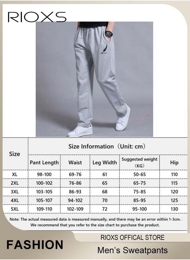 RIOXS Men's Sports Pants, Casual Drawstring Sweatpants, Comfortable Loose Joggers with Side Pockets, Jogging Tracksuit Bottoms, Suitable for Outdoor Activities and Daily Leisure  - Image 5