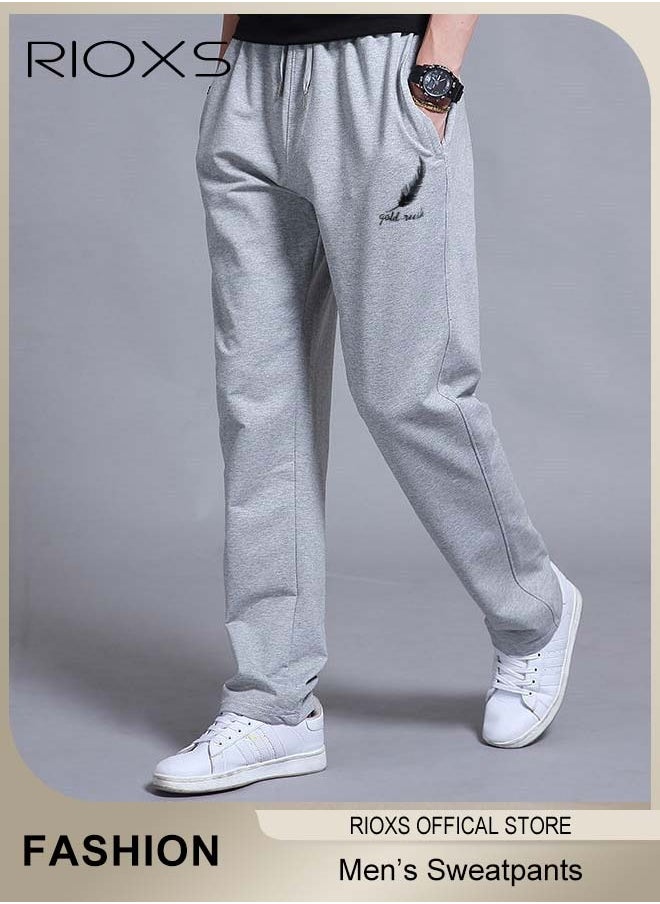 RIOXS - Men's Sports Pants, Casual Drawstring Sweatpants, Comfortable Loose Joggers with Side Pockets, Jogging Tracksuit Bottoms, Suitable for Outdoor Activities and Daily Leisure - Image 1