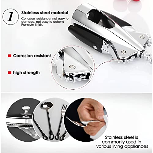 Bridge2shopping Premium Wine Opener Set, Corkscrew with Foil Cutter, Vacuum Stopper, Pourer, 4 Pieces, Stainless Steel - Image 3